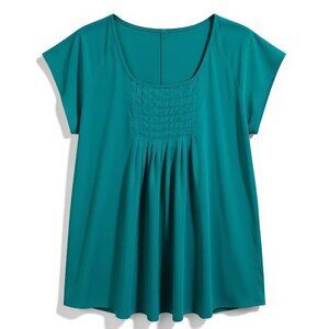 Swimsuits For All Cover Up Blue Pleated Tunic Swim Beach Pool Size 18 20